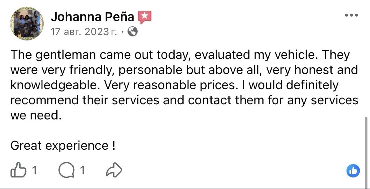Customer review photo - car A/C repair feedback